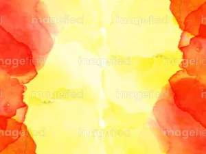 Artistic blend of reddish orange portland canary yellow watercolor, abstract dichromatic backdrop stock vector, colorful texture design