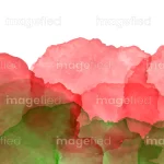 Blend of salmon bittersweet and fern frond green watercolor, abstract watermelon pallets stock artwork vector, brush stroke splashes