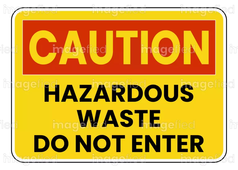 Caution hazardous waste do not enter sign sticker printable