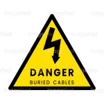 Danger buried cables sign safety warning stickers vector signage, underground, danger, underground, voltage, electricity, stickers, labels, poster, decal