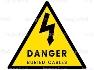 Danger buried cables sign safety warning stickers vector signage, underground, danger, underground, voltage, electricity, stickers, labels, poster, decal