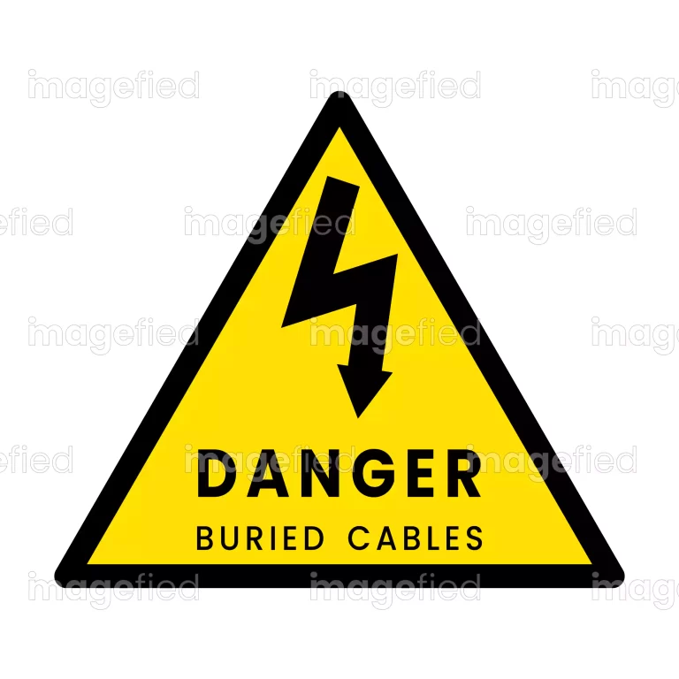 Danger buried cables sign safety warning stickers vector