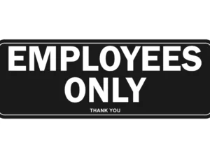 20 Employees only sign color stickers symbol poster directions, office instructions, restricted boundary, staff access, authorized personnel, confidential, print ready vectors