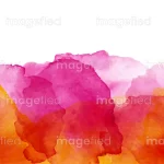 Watercolor illustration of raspberry pink and cadmium orange, elegant colorful paintbrush splashes, abstract graphic artwork design, bright vibrant background