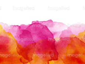Watercolor illustration of raspberry pink and cadmium orange, elegant colorful paintbrush splashes, abstract graphic artwork design, bright vibrant background