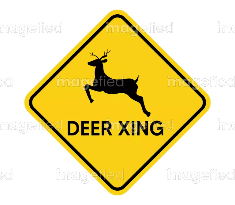 Deer crossing sign xing sticker light color printable vector