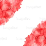 Abstract decorative watercolor corners of strawberry red