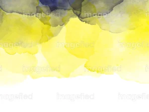 Background image of banana yellow and chambray blue watercolor, colorful brushstroke painting design, beautiful abstract paint texture