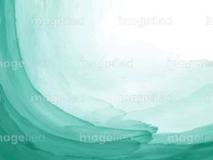 Beautiful jungle green sea water watercolor painting artwork, hand colored scenic stock vector background image, landscape brushstroke illustration