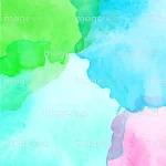 Hand painted blue green pink watercolor background, multicolored cool expressive artwork, abstract brushstrokes vector illustration