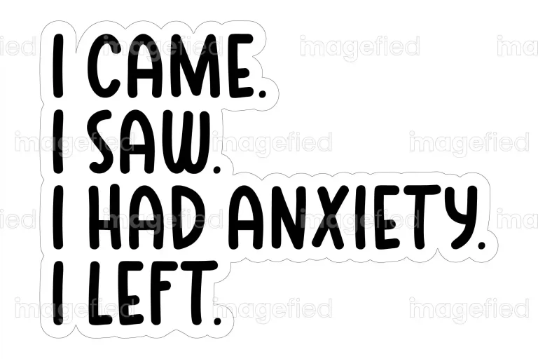 I came i saw had anxiety i left stickers