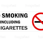 No smoking sign, sticker, symbol, poster, badge, cigarette, icon, fire, smoke, tobacco, red, concept, vector