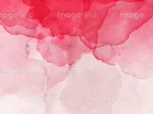 Pinkish red watercolor splashes background illustration, bright paint stock vector art, abstract brushstrokes on white paper, decorative ink texture