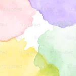 Splashes of pink orange green yellow watercolor, minimalist background painting, beautiful multicolored artwork, brushstrokes texture on white paper