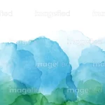 Watercolor background of sea green and butterfly picton blue, a dichrome vector illustration, abstract water paint splashes artwork on white paper