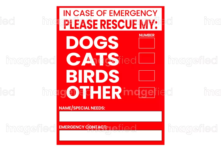 In case of emergency please save our pets printable