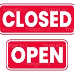 open closed sign stickers, printable file, door, shut down, for offices, shops, retail stores, salons, libraries, businesses, restaurants, cafes, bold