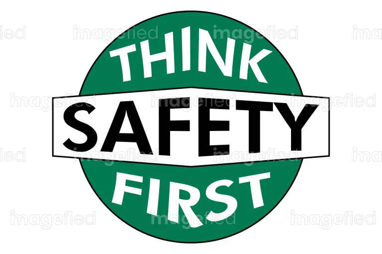 Think safety first sign sticker multicolored printable files