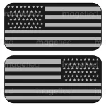 Black US flag reverse orientation decal stickers badges