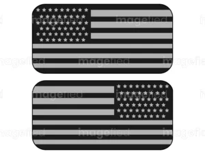 Black US flag reverse orientation decal stickers badges