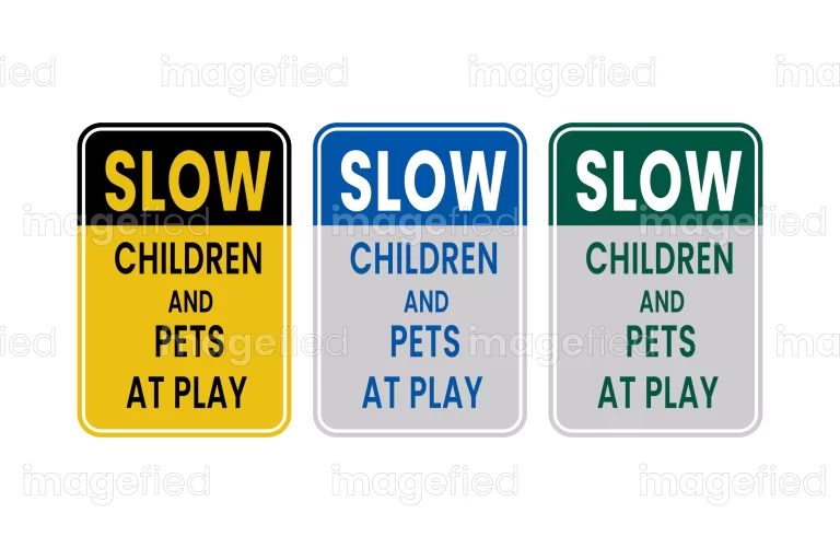 Children and Pets at Play Sign, kids safety, printable file