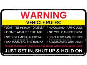Funny car warning stickers, bumper decal for trucks automobiles
