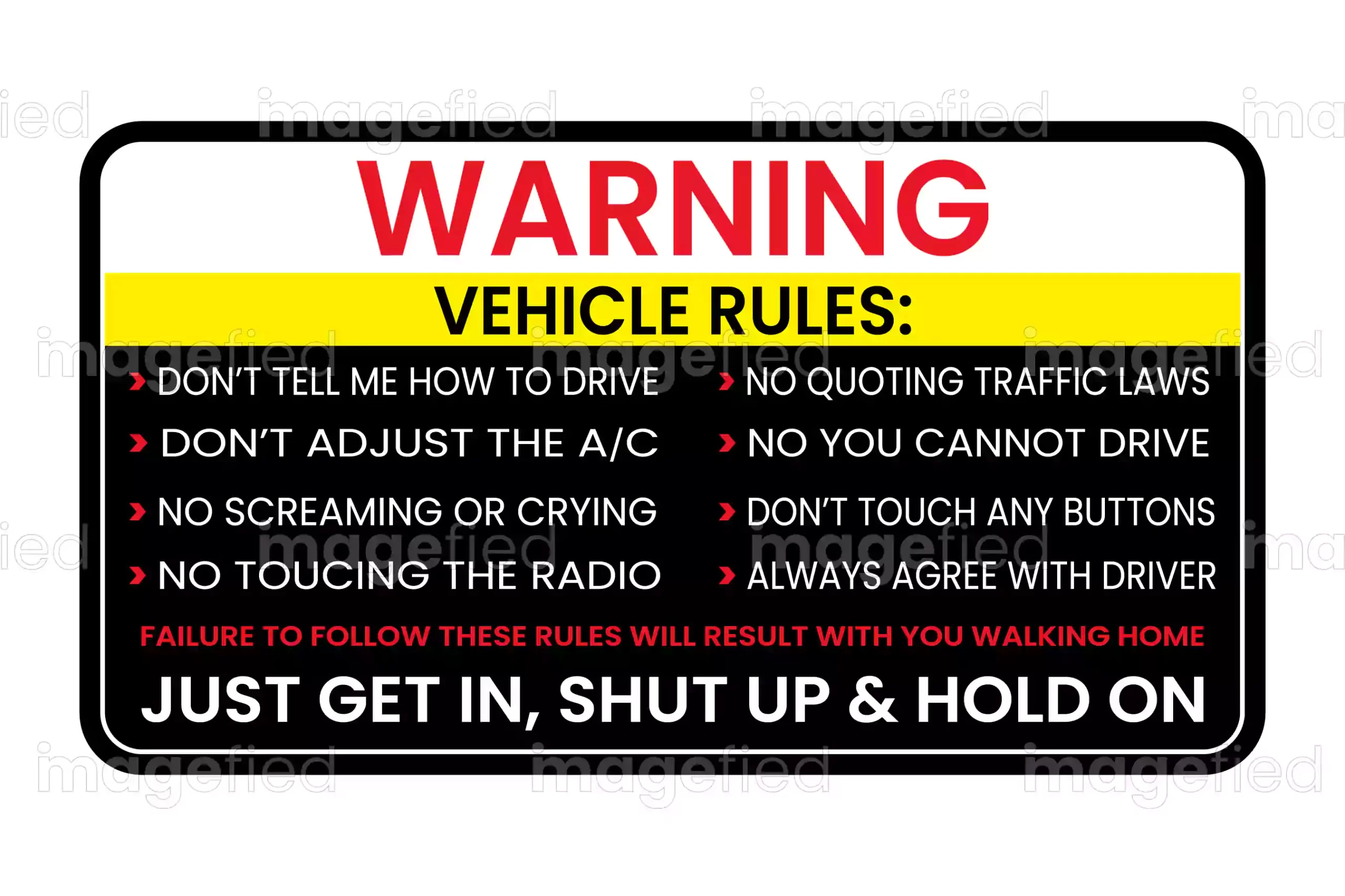 Funny car warning stickers, funny bumper decal for trucks