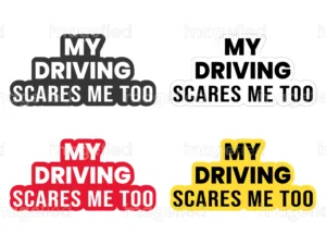 My driving scares me too digital download files set of 4