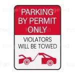 Parking by permit only sign