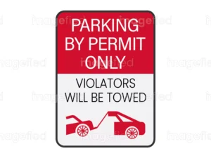 Parking by permit only sign