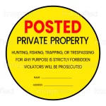 Posted private property sign