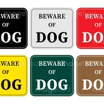 beware of dog sign, beware of dog stickers, digital downloadable file in 6 different backgrounds