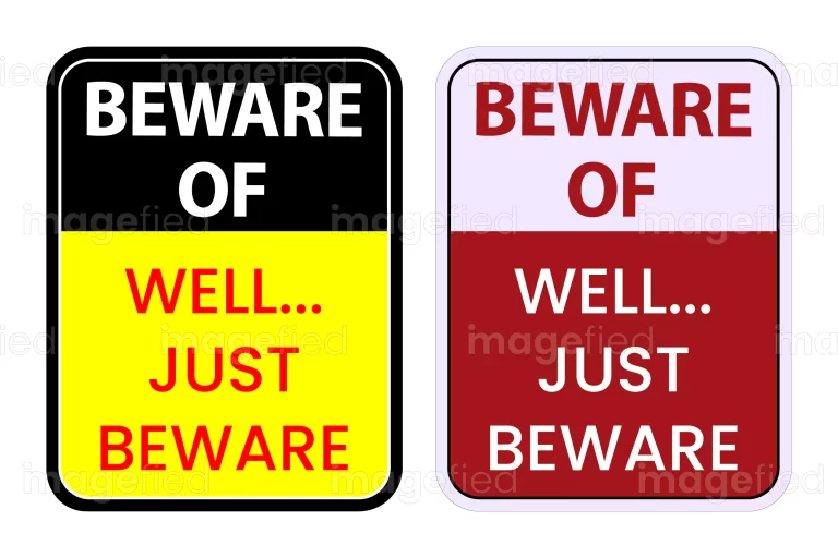 Beware of well just beware sign funny stickers for home farm house, bold letter text