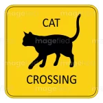 cat crossing sign digital downloadable file by imagefied