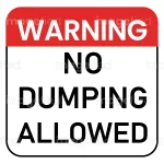 No dumping sign decal stickers