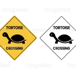 tortoise crossing sign, wildlife safety signage, indoor-outdoor animals protection, printable files, yellow, off white backgrounds