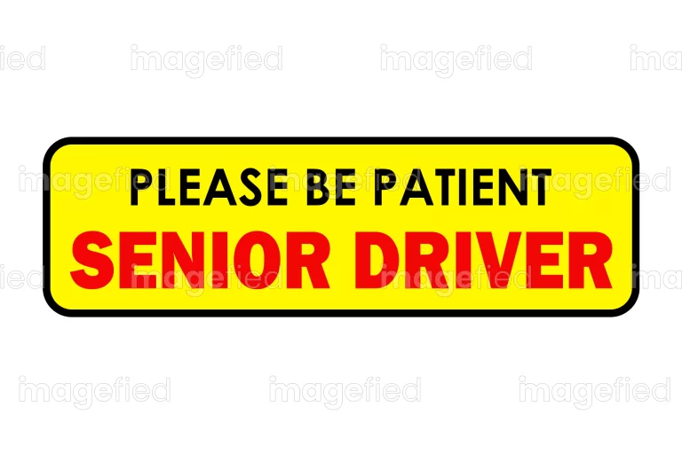 Please Be Patient Senior Driver Sign Stickers Printable, Old Driver Bumper Safety Labels