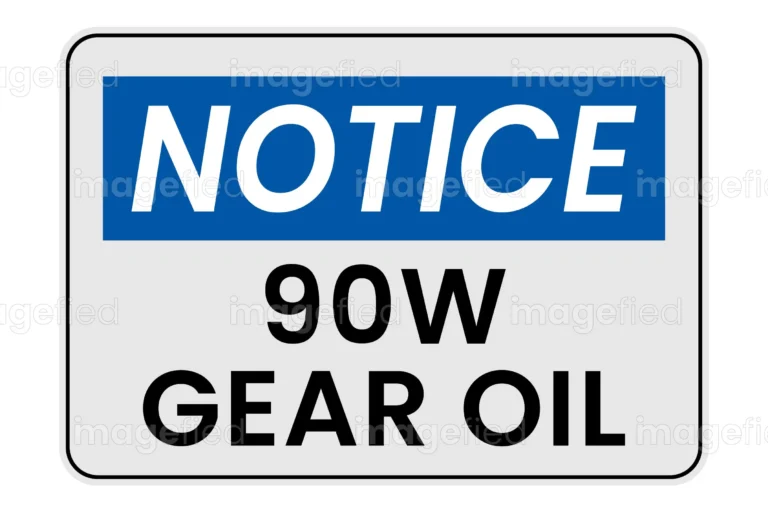 90W Gear Oil Sign, Sticker, Vector Stock Illustration
