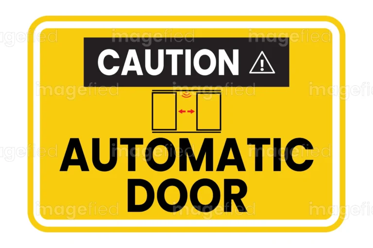 Automatic Door Sign, Sticker, Vector Stock Illustration