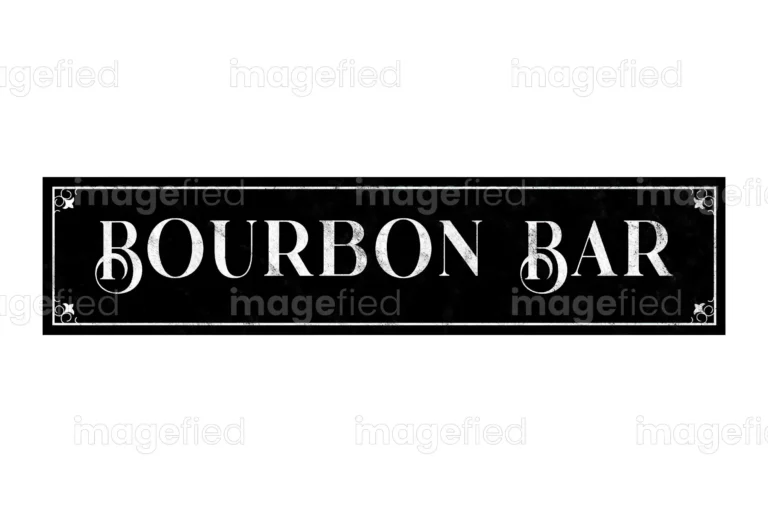 Bourbon Bar Vintage Sign, Sticker, Vector Illustration
