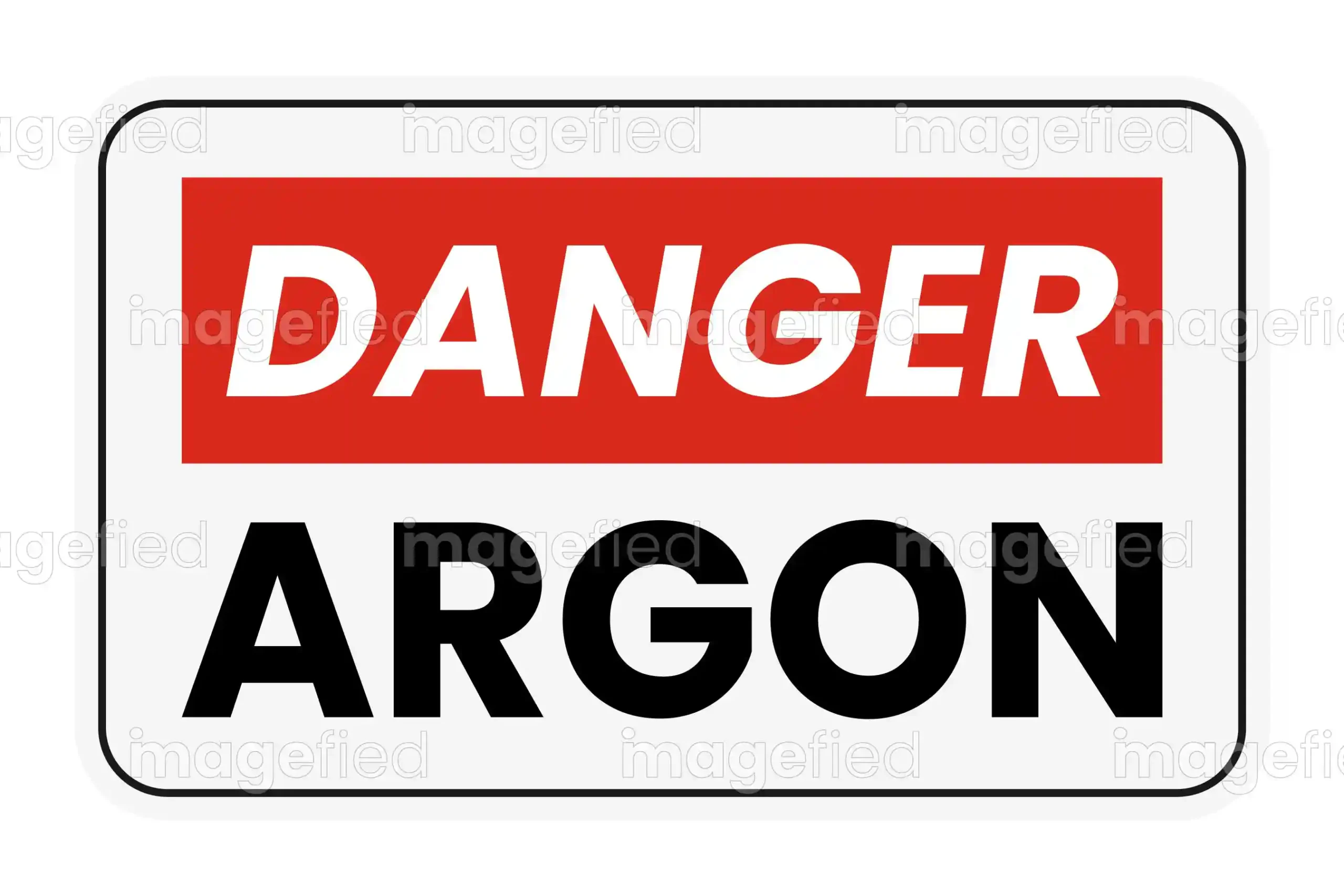 Danger Argon Sign, Sticker, Label, Warning Sign