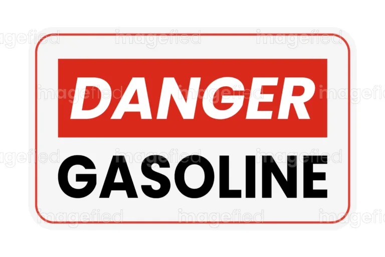 Danger Gasoline Sign, Sticker, Vector Illustration