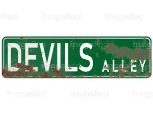 Devil's Alley Street Sign
