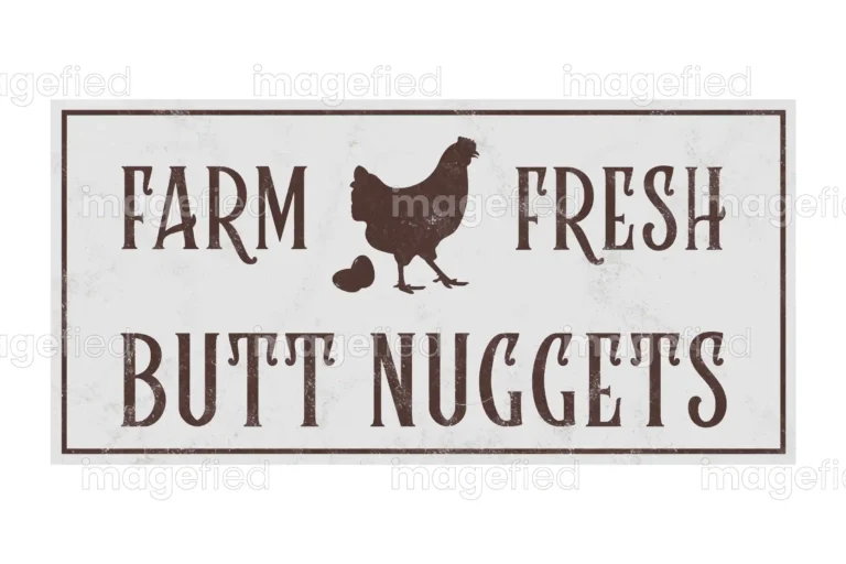 Farm Fresh Butt Nuggets Retro Style Vector Illustration