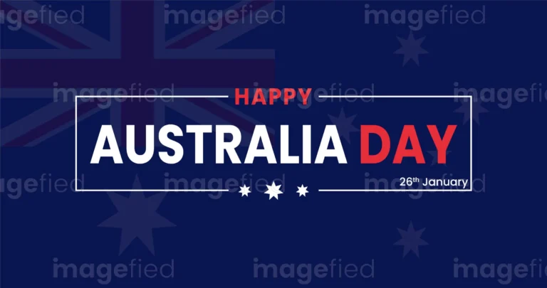 Happy Australia Day Sign, Stock Vector Illustration With Aussies Flag