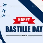 Happy Bastille Day sign, vector illustration