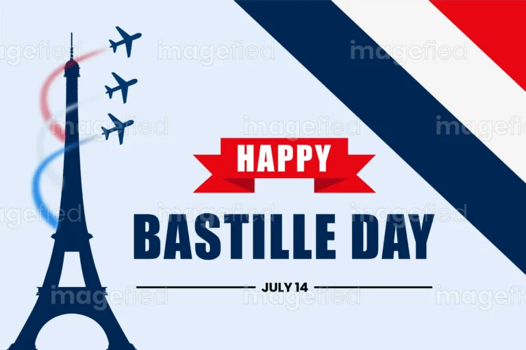 Happy Bastille Day Sign, Banner, 14th July France, Vector Illustration.