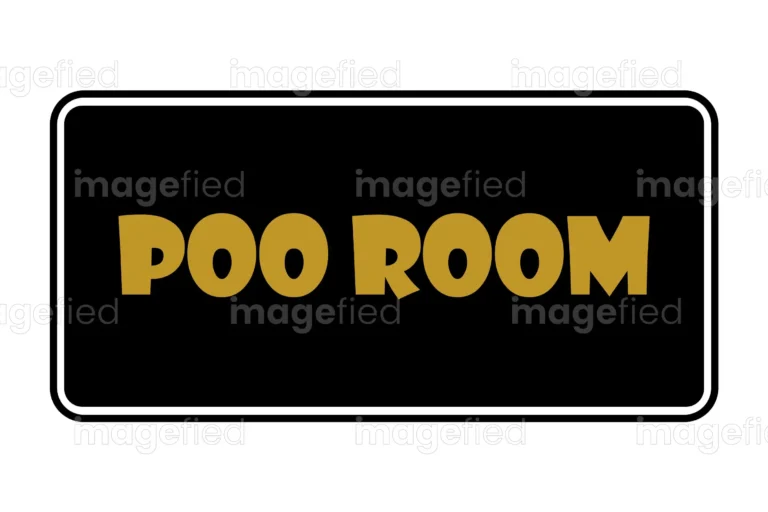 Poo Room Sign, Sticker, Vector Illustration