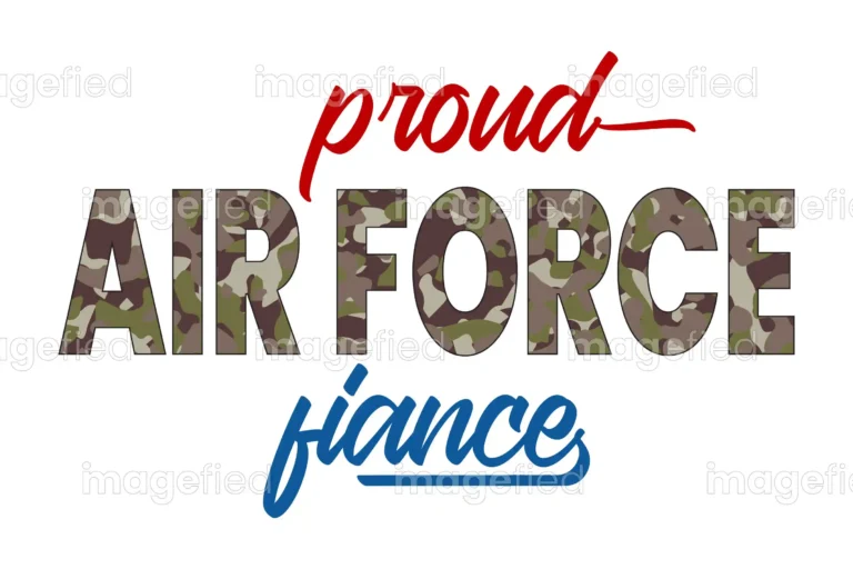 Proud Air Force Fiance. Air Force Sign, Stickers, Stock Vector Illustration