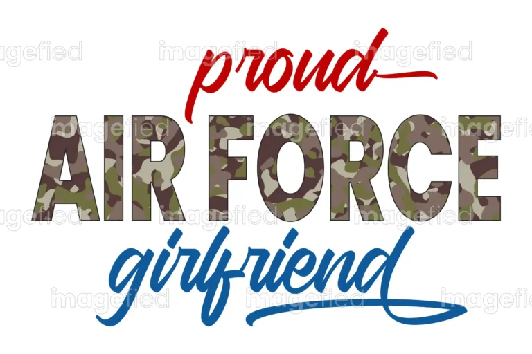 Proud Air Force Girlfriend. Sign, Stickers, Stock Vector